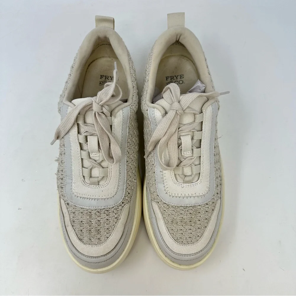 Frye‎ & Co. Taylor Crochet Sneaker Ivory Size 7.5